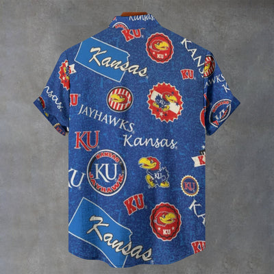 University of Kansas - Jayhawks Collar Shirt|110GSM Imitation Flax