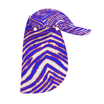 Nfl Football Buffalo Bills zubaz zebra print  Sun Hat With Neck Flap