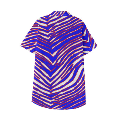 Camisa hawaiana de vacaciones para niños con estampado de cebra de los Buffalo Bills de la NFL | Popelina de algodón de 115 g/m²