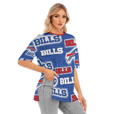 Buffalo Bills Women's Short Sleeve T-Shirt with Hem Split for Casual Summer Style