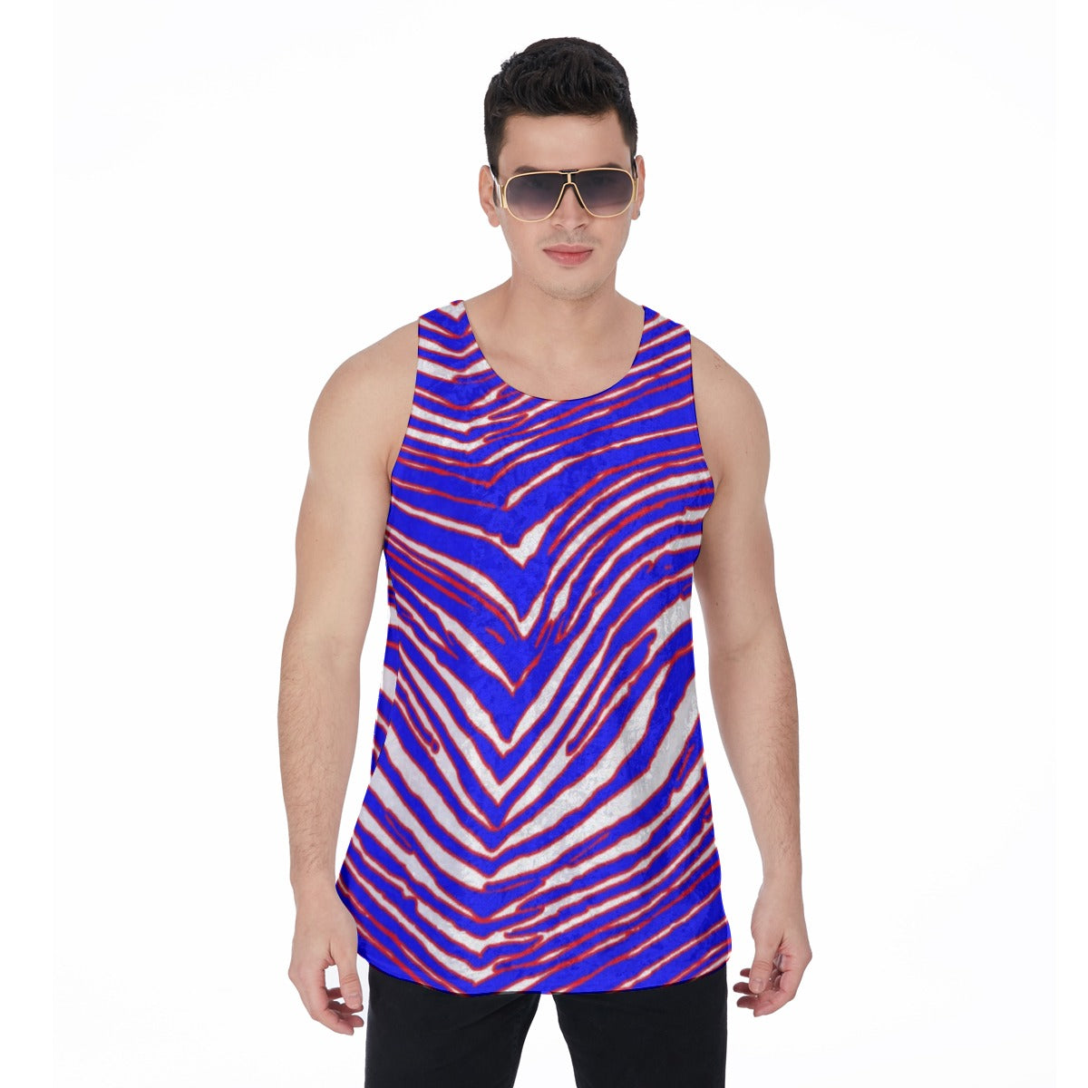 Camiseta sin mangas con estampado de cebra de los Buffalo Bills de la NFL para hombre | Terciopelo