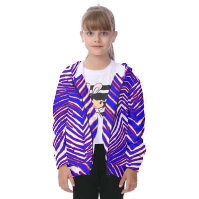 Sudadera con capucha y cremallera de polar grueso para niños con estampado de cebra de los Buffalo Bills de la NFL