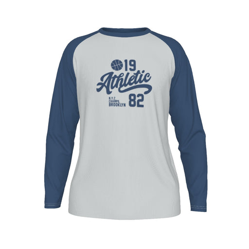 Brooklyn basketbal athetic blue navy Long Sleeve T-shirt With Raglan Sleeve