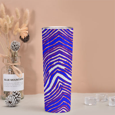 Nfl Football Buffalo Bills zubaz zebra print  Skinny Tumbler Stainless Steel with Lids 30OZ