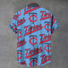 Minnesota Twins Stand Collar Shirt in 110GSM Imitation Flax for Ultimate Comfort and Style