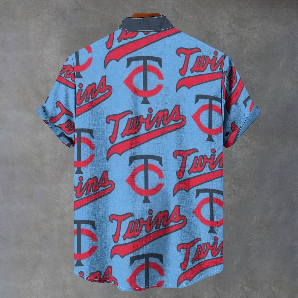 Minnesota Twins Stand Collar Shirt in 110GSM Imitation Flax for Ultimate Comfort and Style