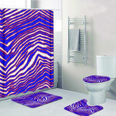 Juego de baño de cuatro piezas con estampado de cebra de los Buffalo Bills de fútbol americano de la NFL