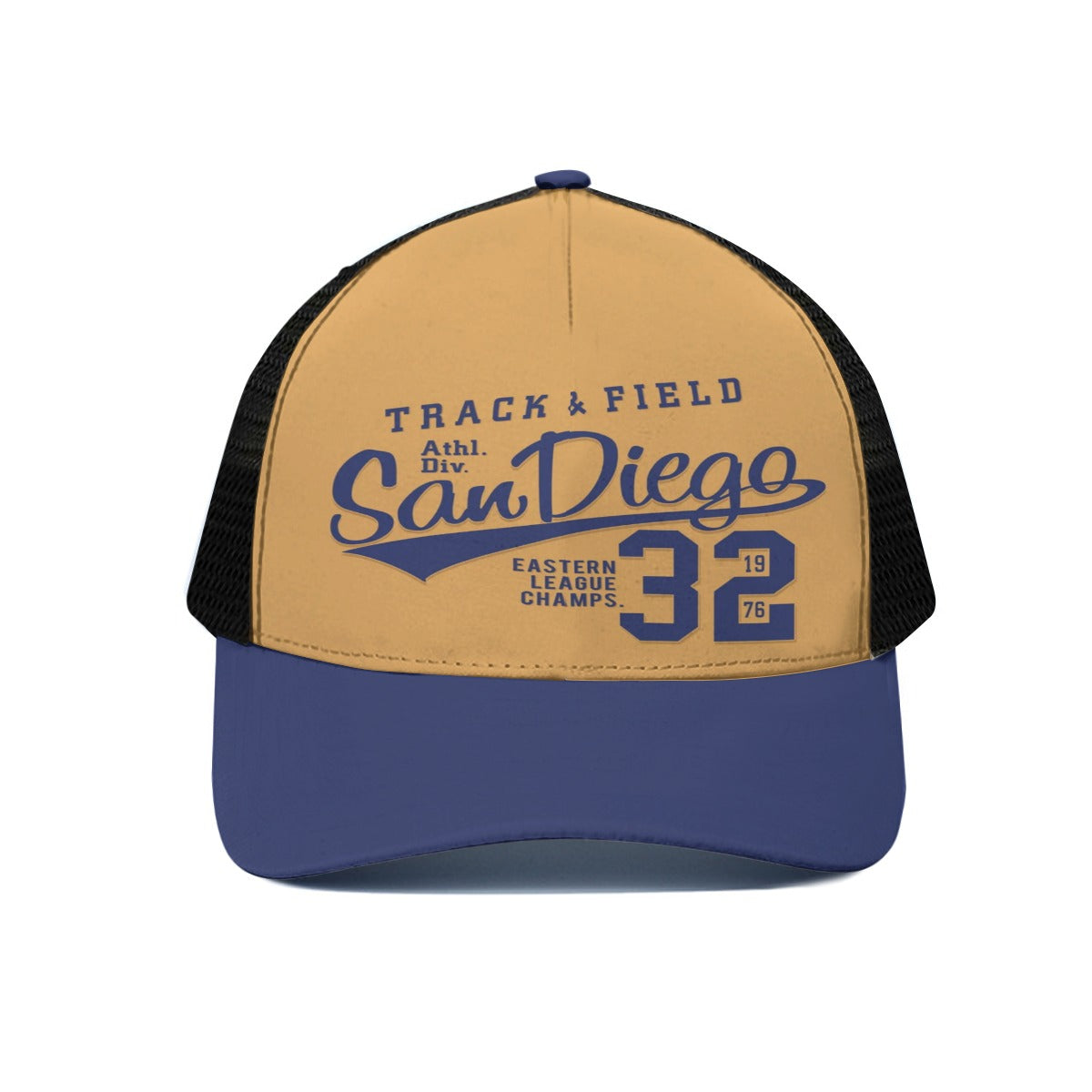 San Diego orange Unisex Trucker Hat With Black Half-mesh - Jacketon