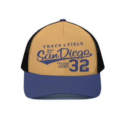 San Diego orange Unisex Trucker Hat With Black Half-mesh - Jacketon
