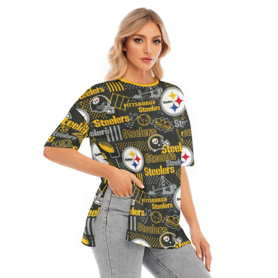 Pittsburgh Steelers Women's Short Sleeve Hem Split T-Shirt