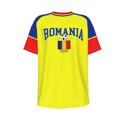 Tricou echipa nationala de fotbal a Romaniai ROMANIA O-neck Short Sleeve T-shirt