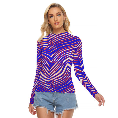 Camiseta de malla para mujer con estampado de cebra de los Buffalo Bills de la NFL