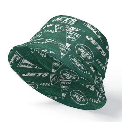 New York Jets Reversible Double-Sided Bucket Hat Fashionable and Versatile