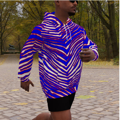 Nfl Football Buffalo Bills zubaz zebra print Heavy Fleece Raglan Hoodie