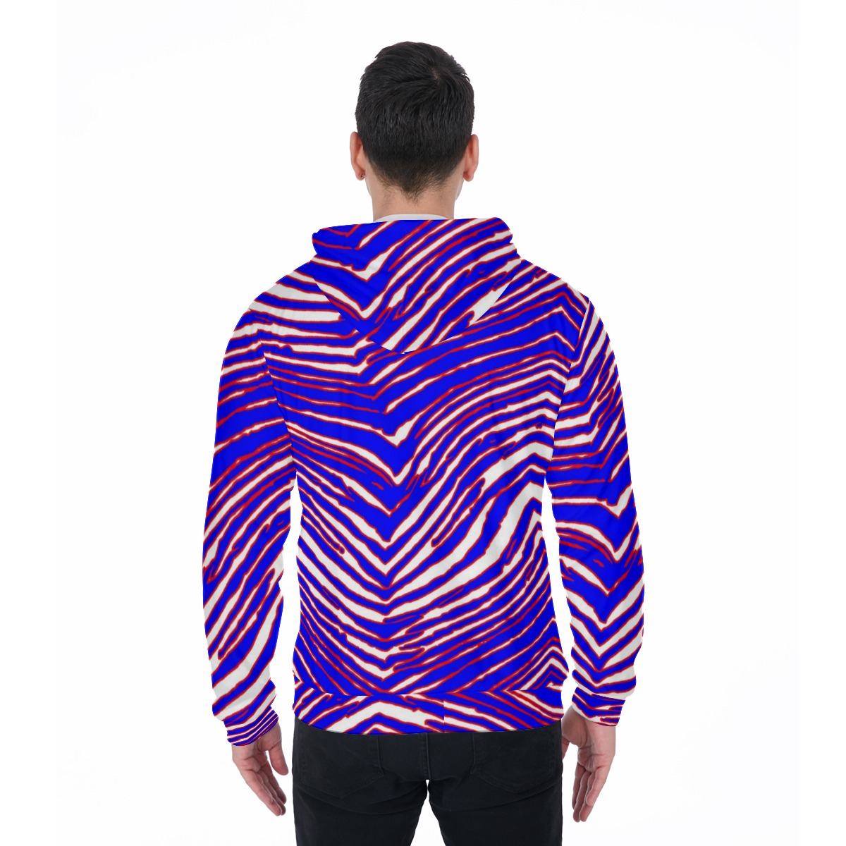 Sudadera con capucha y bolsillo con estampado de cebra de los Buffalo Bills de la NFL