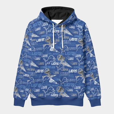 Detroit Lions Classic Scuba Pullover Hoodie with Front Pocket and Drawstring