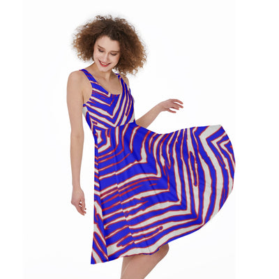 Vestido sin mangas para mujer con estampado de cebra de los Buffalo Bills de la NFL