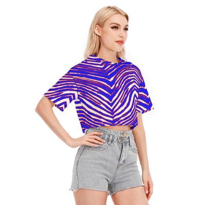 Camiseta corta con estampado de cebra de los Buffalo Bills de la NFL para mujer | Algodón de 190 g/m²