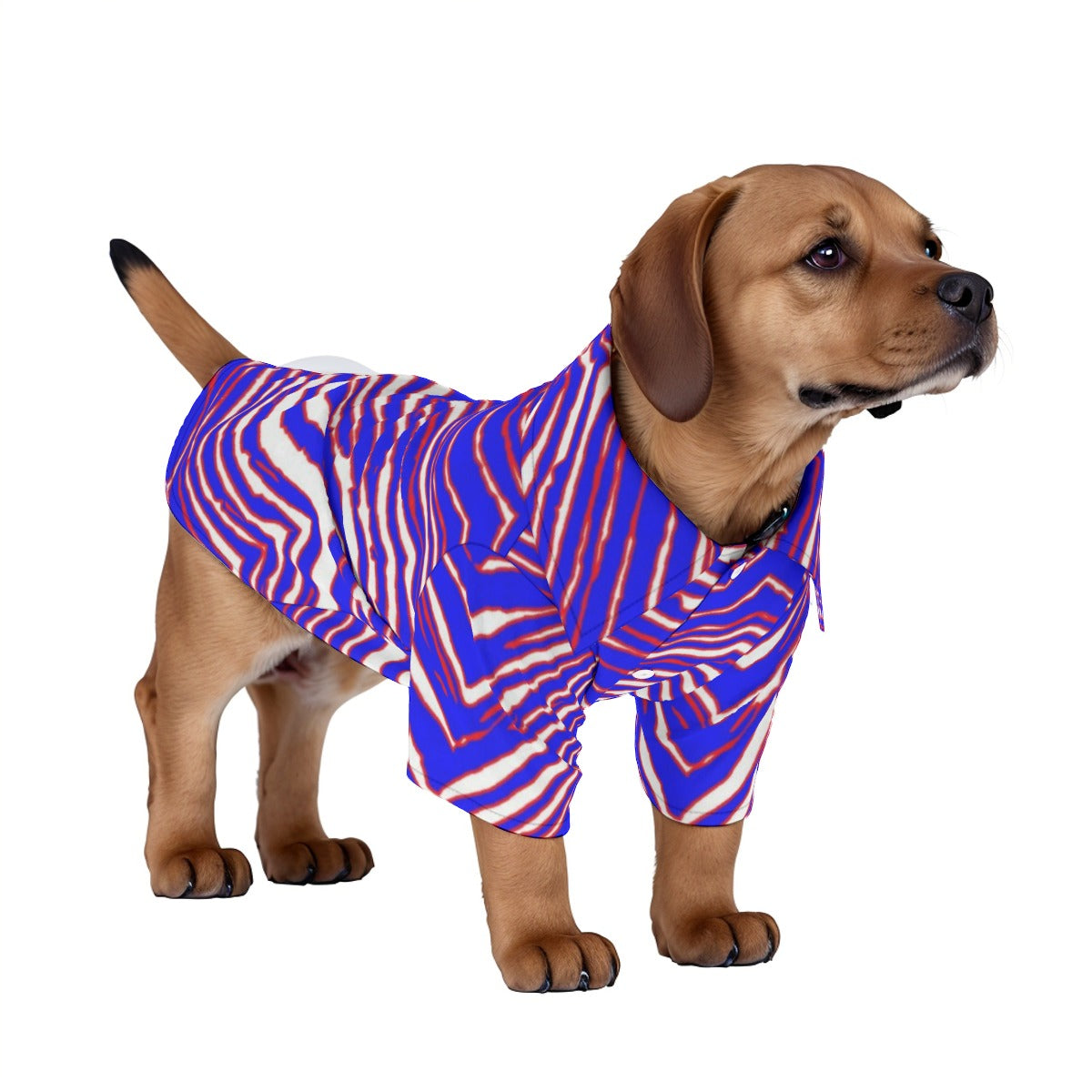 Camisa hawaiana para mascota con estampado de cebra de los Buffalo Bills de la NFL