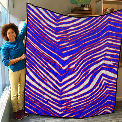 Nfl Football Buffalo Bills zubaz zebra  Lightweight & Breathable Quilt With Edge-wrapping Strips