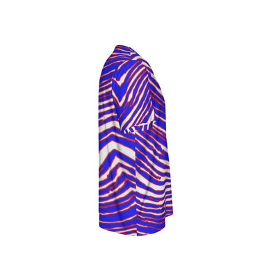 Camiseta de manga corta con cuello redondo y estampado de cebra de los Buffalo Bills de la NFL