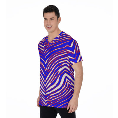 Camiseta de cuello en V con estampado de cebra de los Buffalo Bills de la NFL