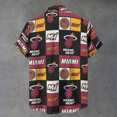 Miami Heat  Stand Collar Shirt|110GSM Imitation Flax