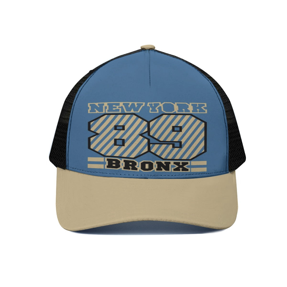 New York Bronx 89 varsity blue Unisex Trucker Hat With Black Half-mesh - Jacketon