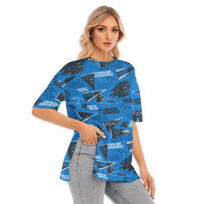 Carolina Panthers Women's Short Sleeve Hem Split T-Shirt