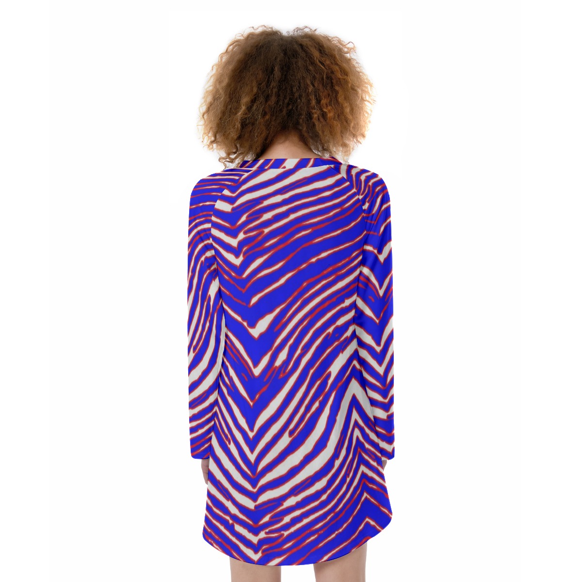 Vestido con mangas raglán para mujer, estampado de cebra, de los Buffalo Bills de la NFL