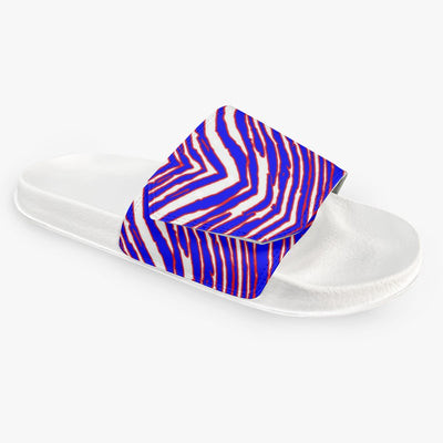 Pantuflas con velcro y estampado de cebra de los Buffalo Bills de la NFL