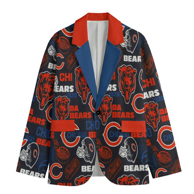 Blazer de cuello de solapa plana de los Chicago Bears