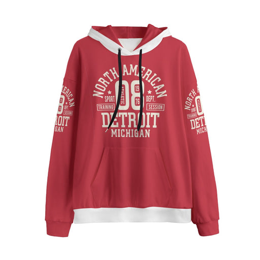 Varsity style Detroit Michigan  Unisex Plus Fleece Pullover red Hoodie