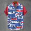 Buffalo Bills Stand Collar Shirt|110GSM Imitation Flax