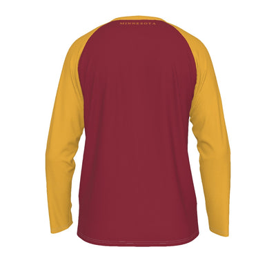 Universidad de Minnesota - Camiseta de manga larga con mangas raglán de los Golden Gophers