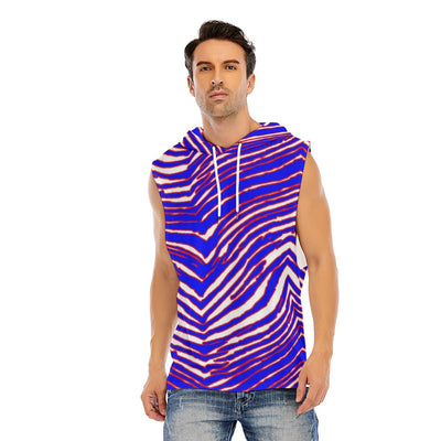 Sudadera con capucha sin mangas con estampado de cebra de los Buffalo Bills de la NFL