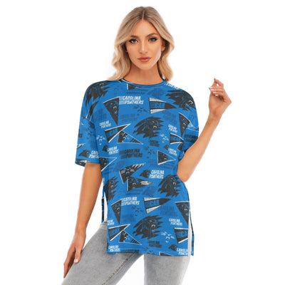 Carolina Panthers Women's Short Sleeve Hem Split T-Shirt