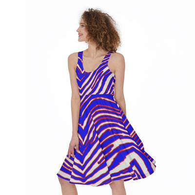Vestido sin mangas para mujer con estampado de cebra de los Buffalo Bills de la NFL