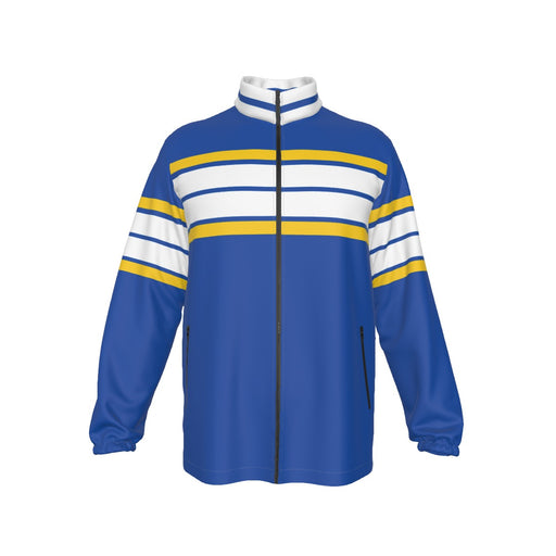 Blue white yellow Los Angeles Rams colors Stand-up Collar Zip-up Windproof Jacket