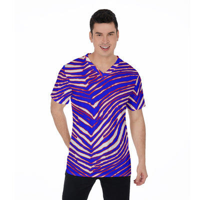 Camiseta de cuello en V con estampado de cebra de los Buffalo Bills de la NFL