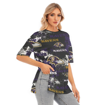 Baltimore Ravens Women's Short Sleeve Crew Neck T-Shirt with Hem Split