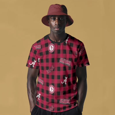 Alabama Crimson Tide T-Shirt in a stylish plaid design, perfect for showcasing team pride and comfort.