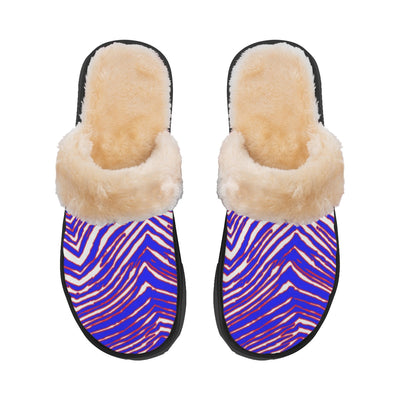 Nfl Football Buffalo Bills zubaz zebra print Home Plush Slippers