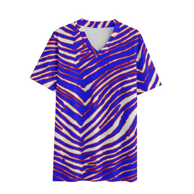 Camiseta de cuello en V para hombre con estampado de cebra de los Buffalo Bills de la NFL