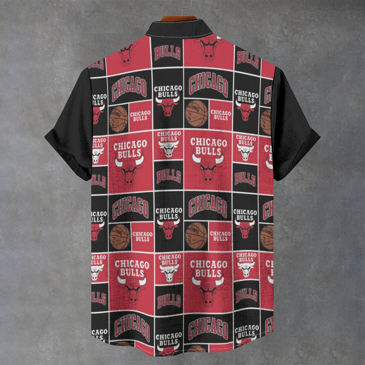 Chicago Bulls Nba BAsketball Stand Collar Shirt|110GSM Imitation Flax