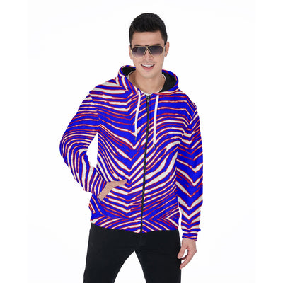 Sudadera con capucha y bolsillo con estampado de cebra de los Buffalo Bills de la NFL
