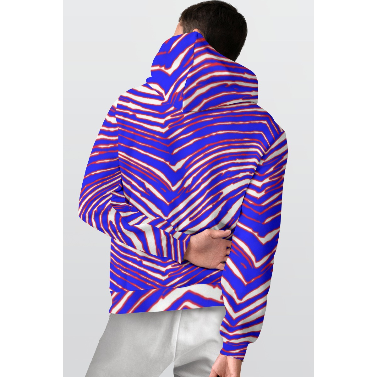 Sudadera con capucha gruesa para hombre con estampado de cebra de los Buffalo Bills de la NFL