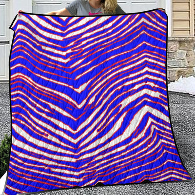 Nfl Football Buffalo Bills zubaz zebra  Lightweight & Breathable Quilt With Edge-wrapping Strips