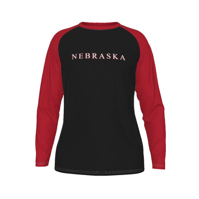 Camiseta de manga larga con mangas raglán de los Cornhuskers de la Universidad de Nebraska Lincoln