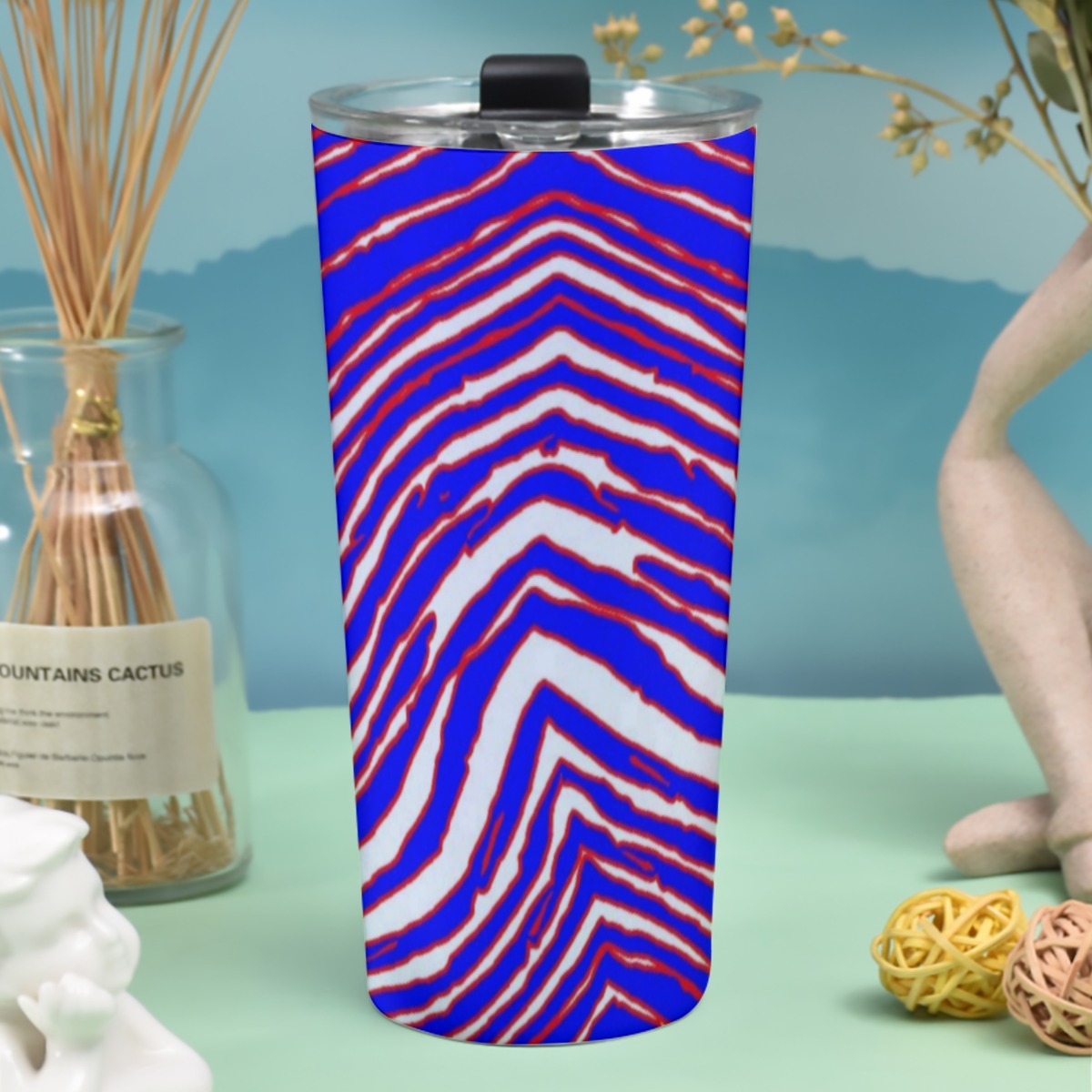 Nfl Football Buffalo Bills zubaz zebra print   Tumbler 30oz